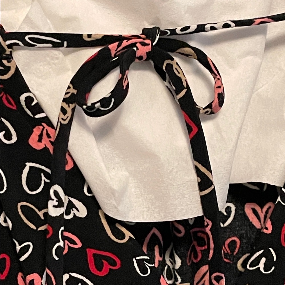Flouncy Black Mini Dress with Red and White Valentine's Hearts. Loft Sz.M Party! - Picture 6 of 6